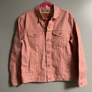 Levi's Premium Contemporary Type II Trucker Jacket Mens Large Pink Salmon Denim